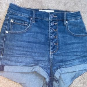 Garage High rise 5 button jean shorts